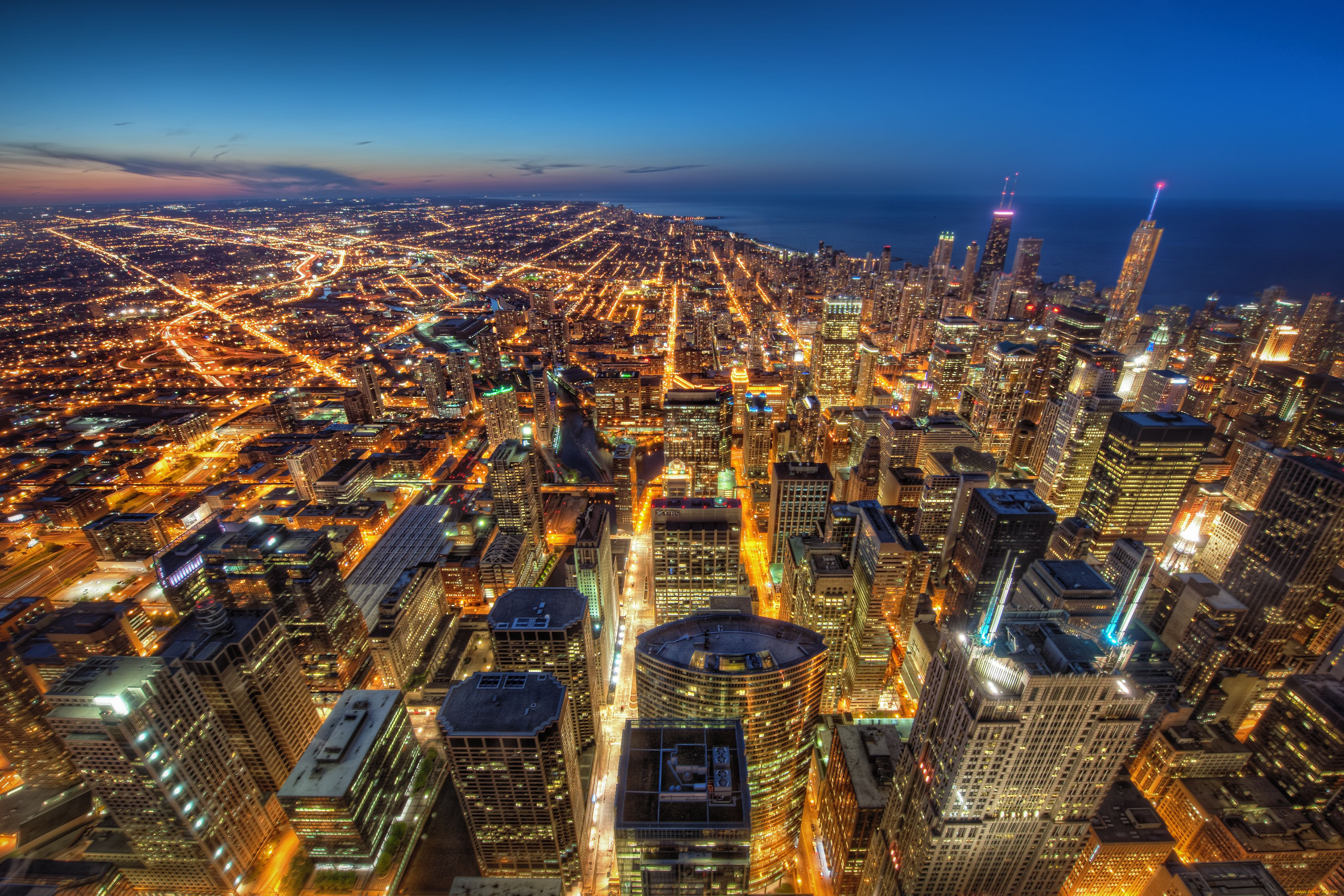 Обои Chicago Города Чикаго (США), обои для рабочего стола, фотографии  chicago, города, Чикаго, сша, здания, небоскрёбы, огни, ночной, город Обои  для рабочего стола, скачать обои картинки заставки на рабочий стол.